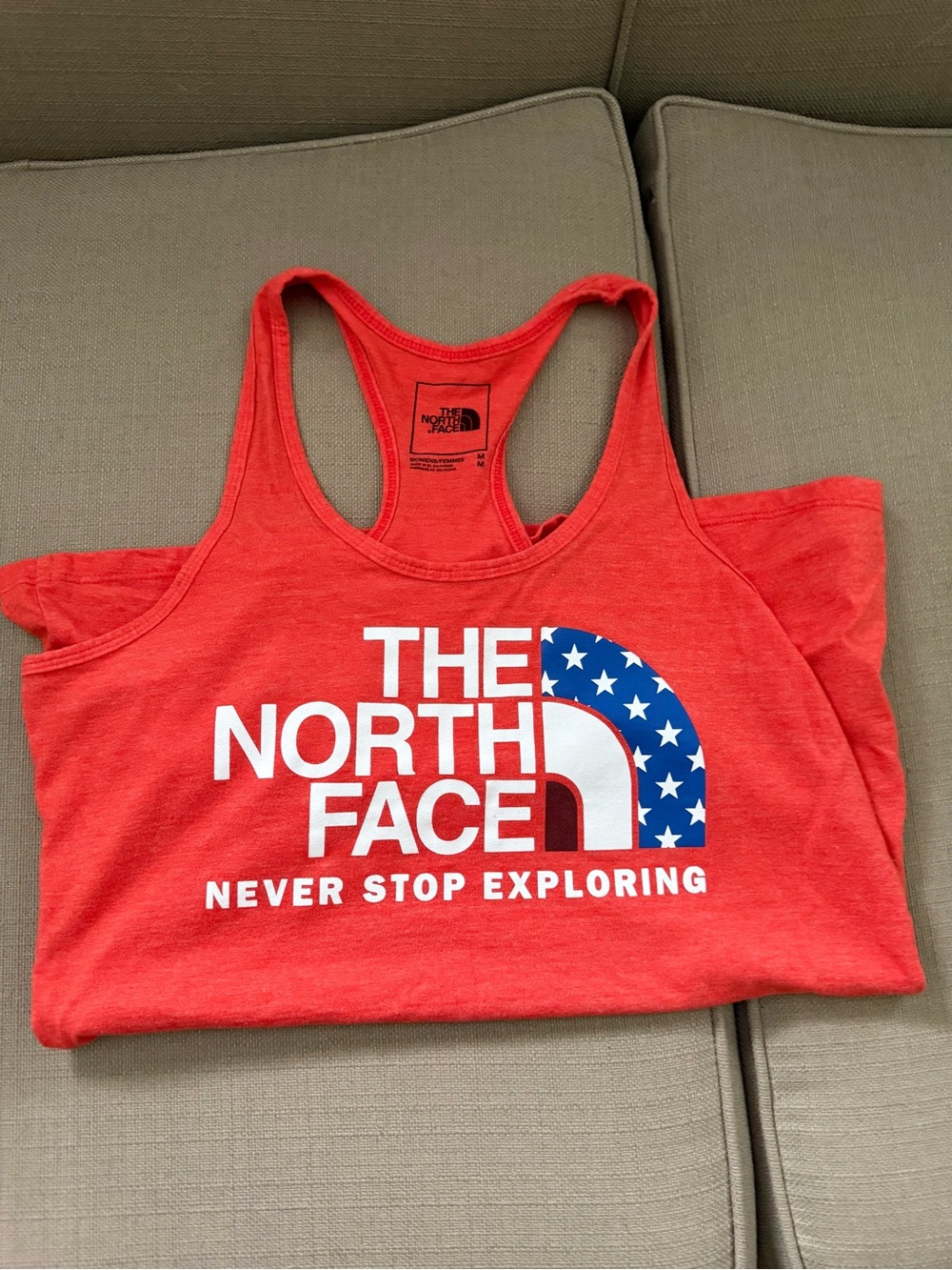 The North Face Red Racerback Tank with Stars Logo